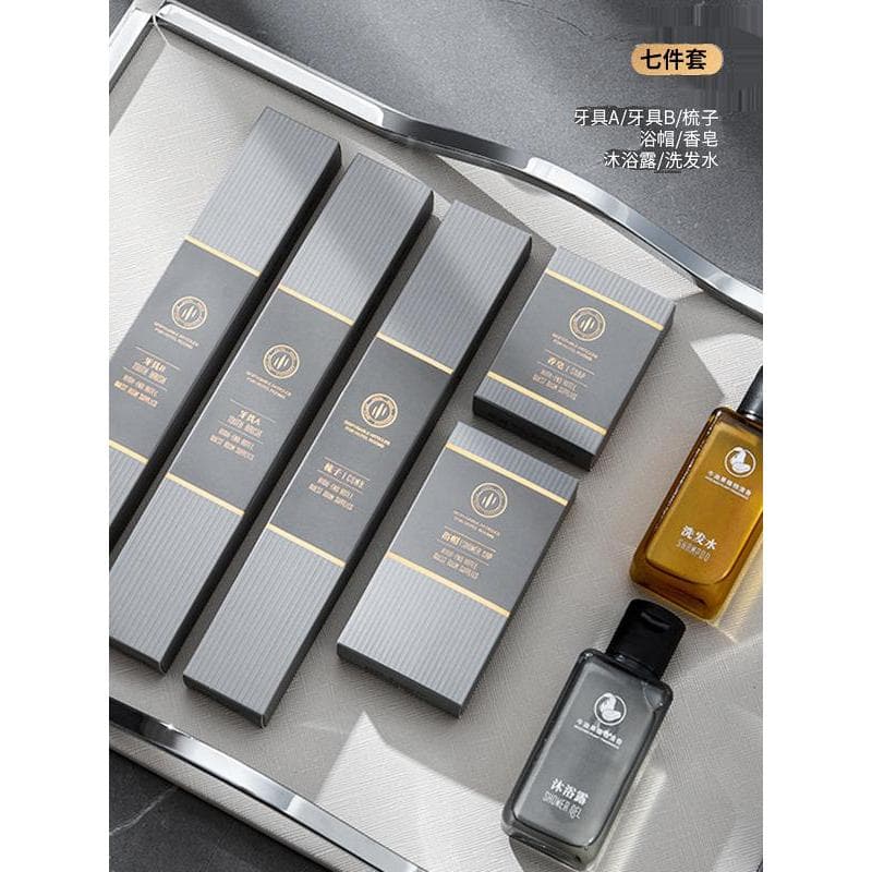 Conjunto de pasta de dente descartável Star Hotel Pente Shampoo Lavagem corporal Empresa Chá da tarde Café