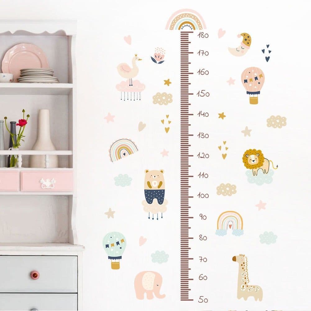 Régua de altura de nuvem de Animal pequeno, desenho animado, fofo, quarto infantil, jardim de infância, sala de aula, fu