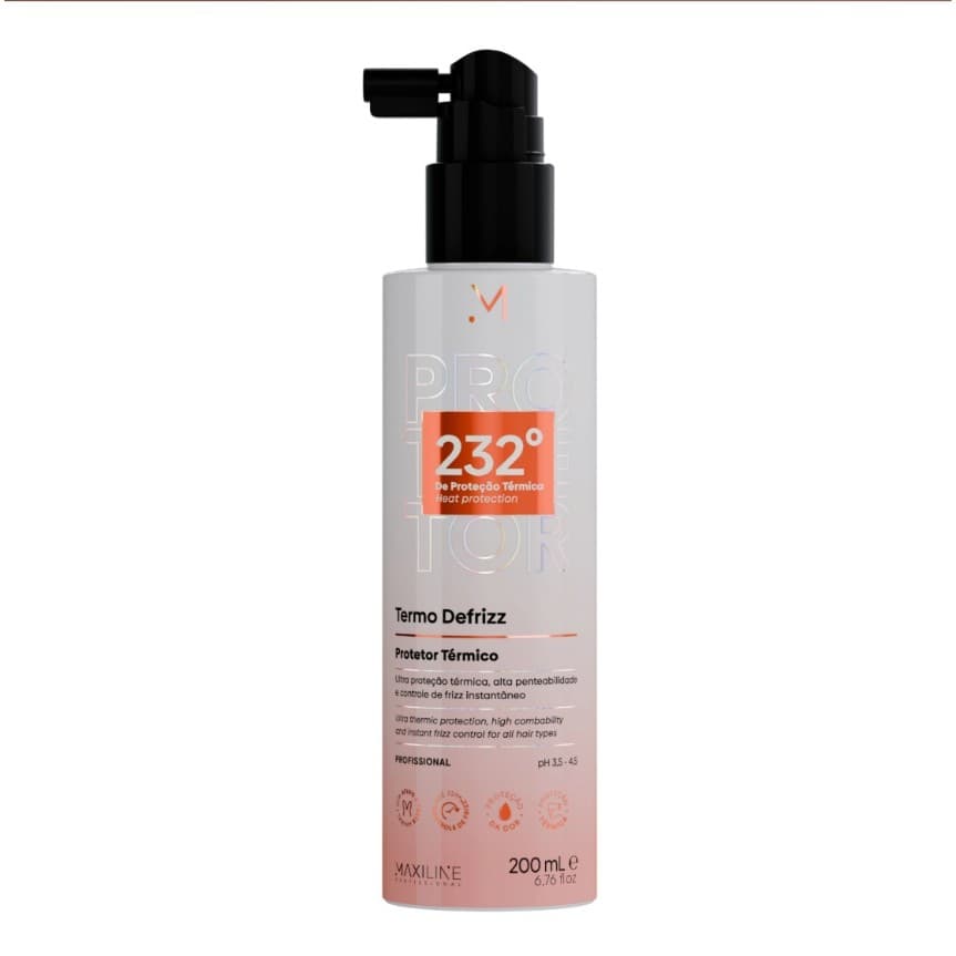 Protetor Térmico Maxiline Termo Defrizz 232º 200ml - Cabelos Protegidos e Sem Frizz!