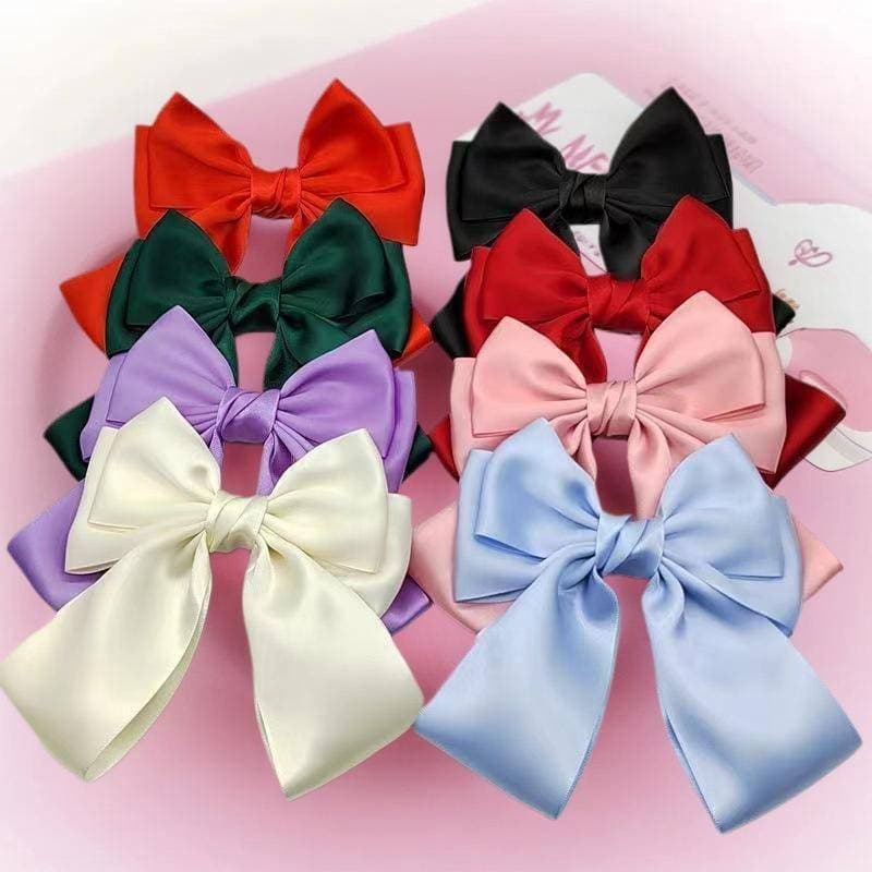 Cor Sólida Arco Fita Grampo De Cabelo Novas Mulheres Bowknot Presilhas Feminino Rabo De Cavalo Clipe Meninas Acessórios