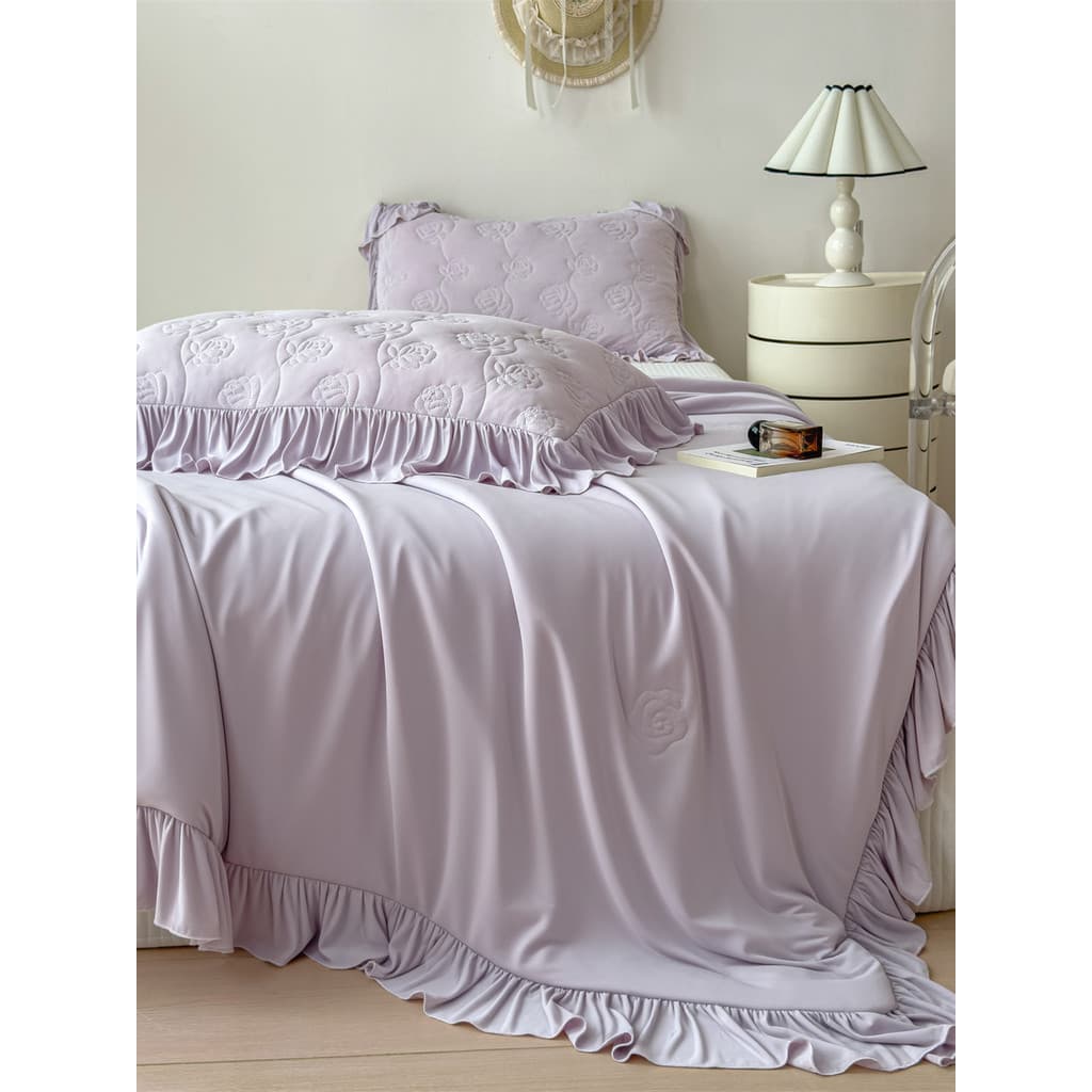 Classe A Colcha de verão única de seda fresca 10A Colcha de verão antibacteriana Spandex Novo estilo de renda Colcha fre
