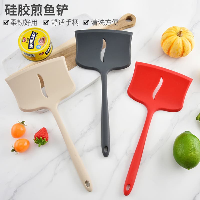 Espátula de peixe de Silicone de qualidade alimentar, espátula para grelhar, panela antiaderente, espátula de cozinha, r