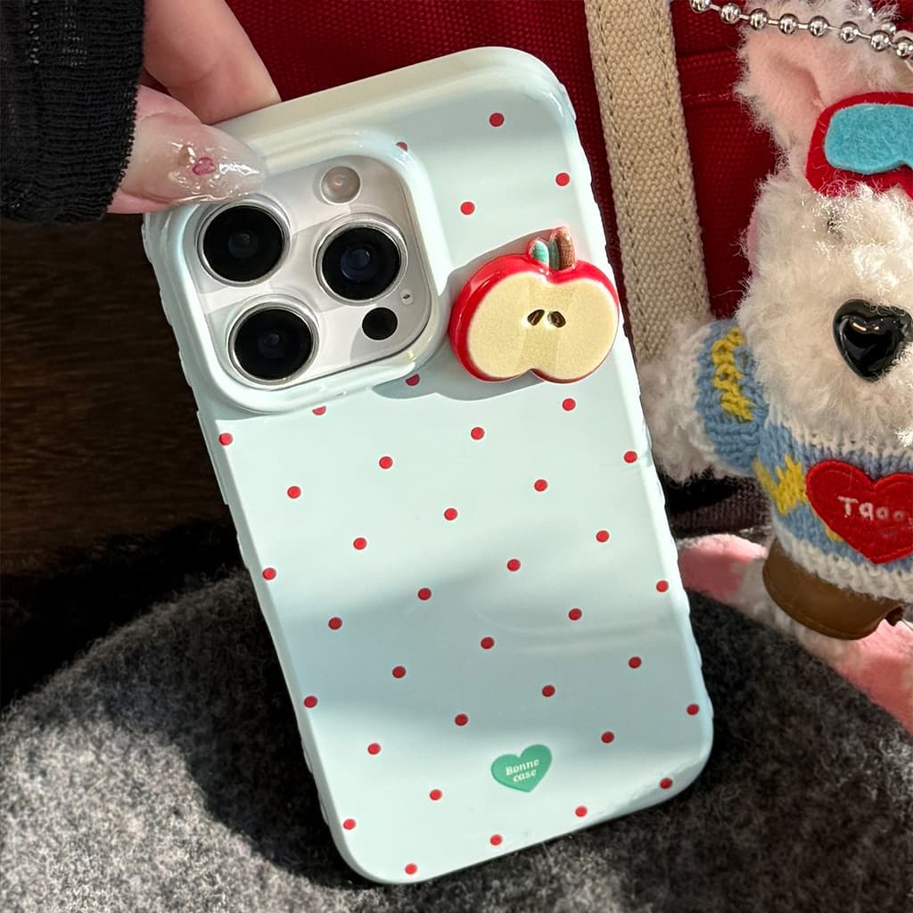 Bolinhas Vermelhas Com Capa De Telefone Macia Apple Cartoon Para iPhone 16 17 Pro Max