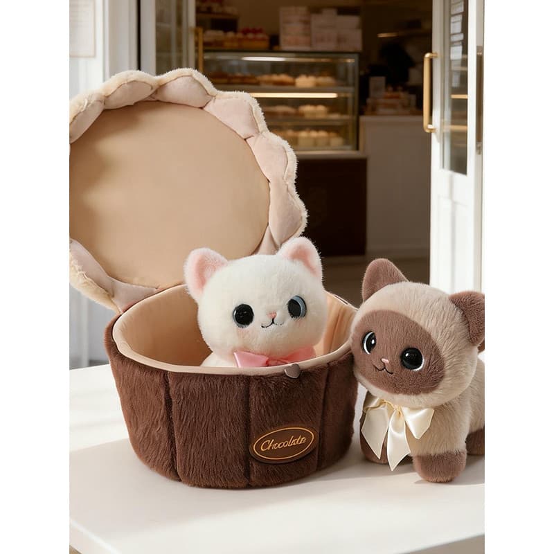 Rabita Cupcake Series Tiramisu Dia dos Namorados Bolo Surpresa Anel Tibetano Presente Encontro Pingente de Gato