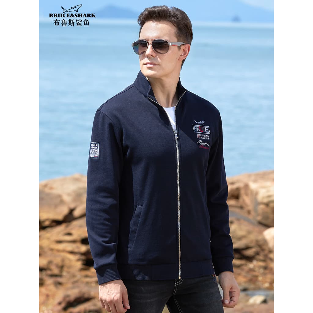 Bruce tubarão outono inverno camisola masculina jaqueta espessada Street Wear masculino malhas soltas tamanho grande Car