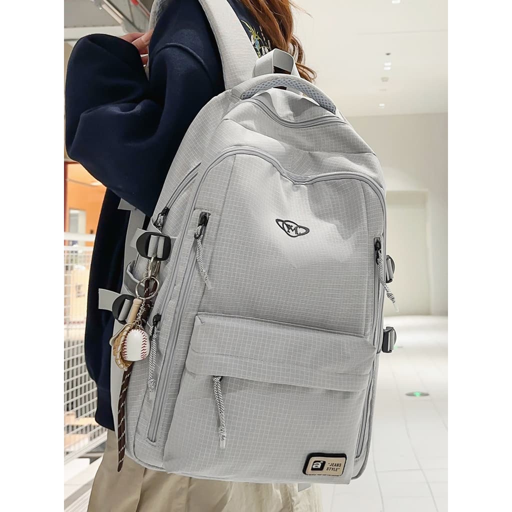 Preto mochila meninos estudantes do ensino médio estudantes do ensino médio grande capacidade leve simples mochila de vi