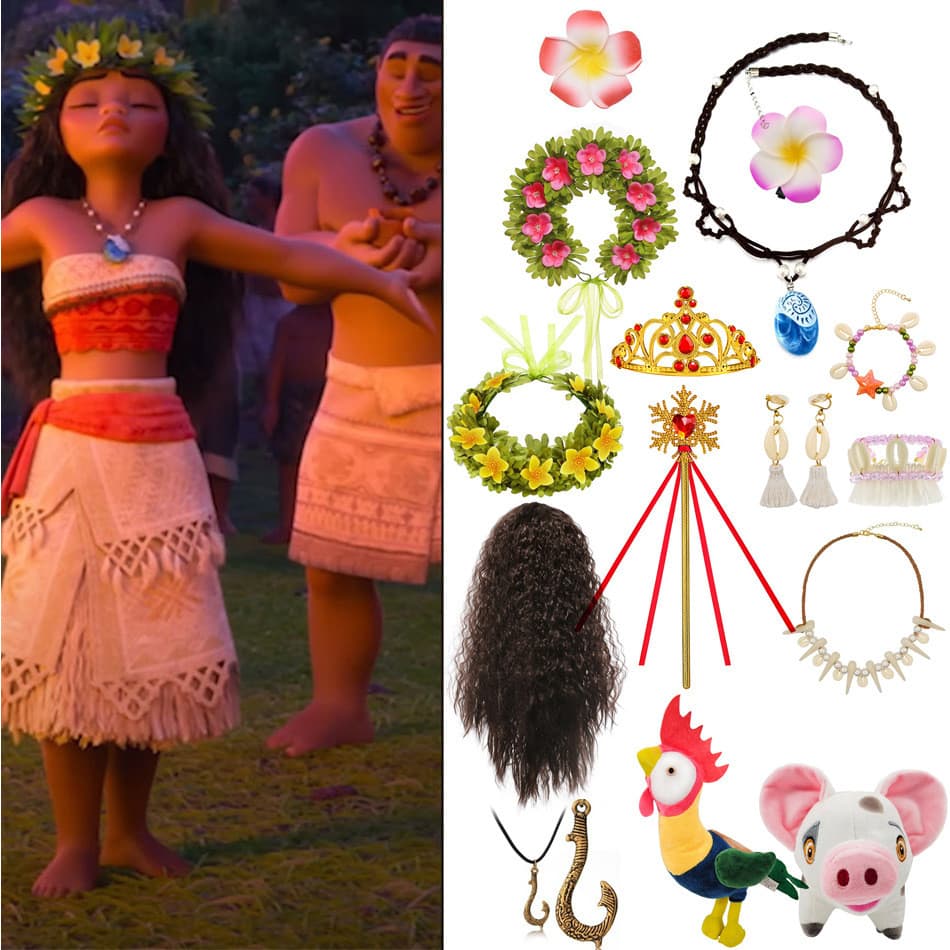 Colar de Acessórios da Princesa Moana 2015 para Crianças, Colar Moana para Meninas, Acessórios de Joias Moana TP6T