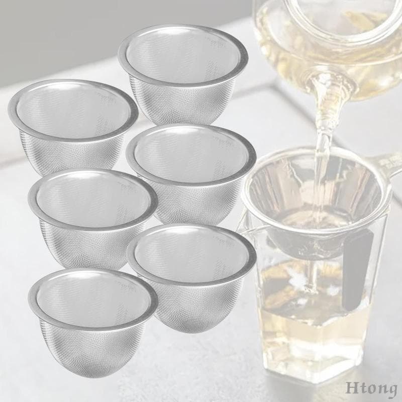[Htong] Filtro De Malha Infusor De Chá Fino De Aço Inoxidável Reutilizável Para Jantar , Hotel , Amante , Acessório De P