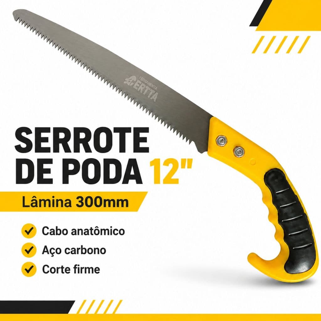Serrote Poda Podador 12 Pol 300mm Corte Galhos Madeira Jardim Jardinagem Camping