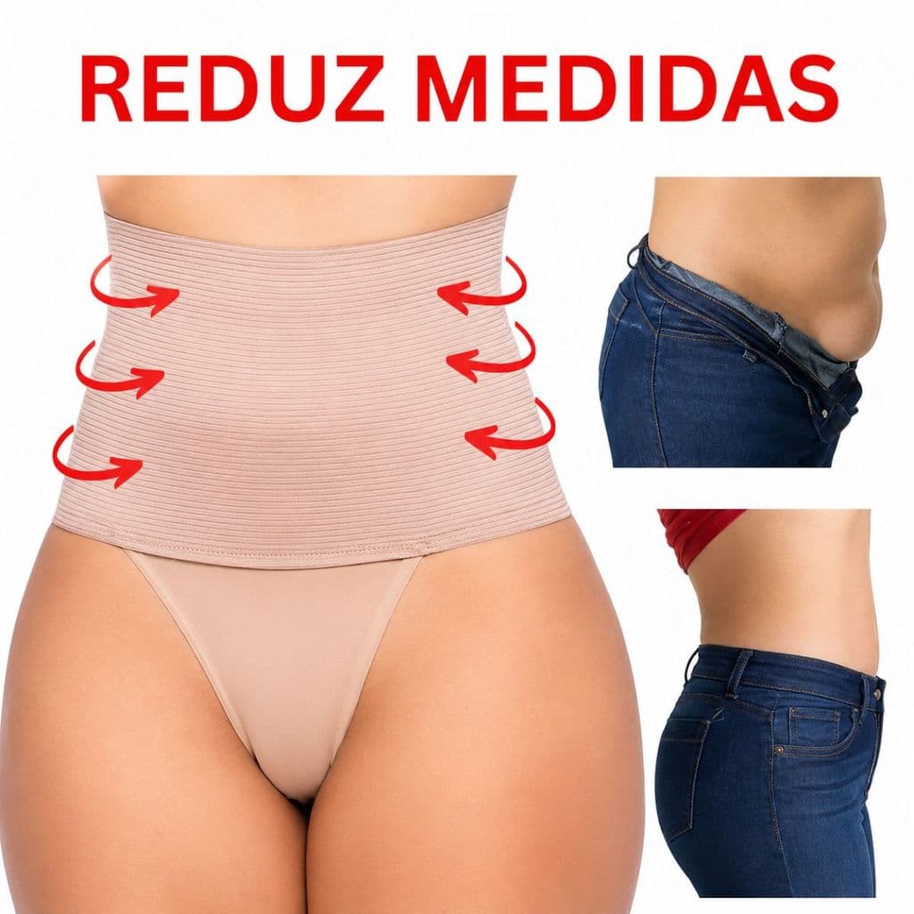 Calcinha Cinta Modeladora Reduz Medida Cintura Alta Compressão - Cinta Raquel