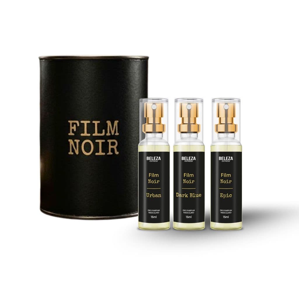 Kit Perfume Masculino Film Noir 3x15ml + Lata