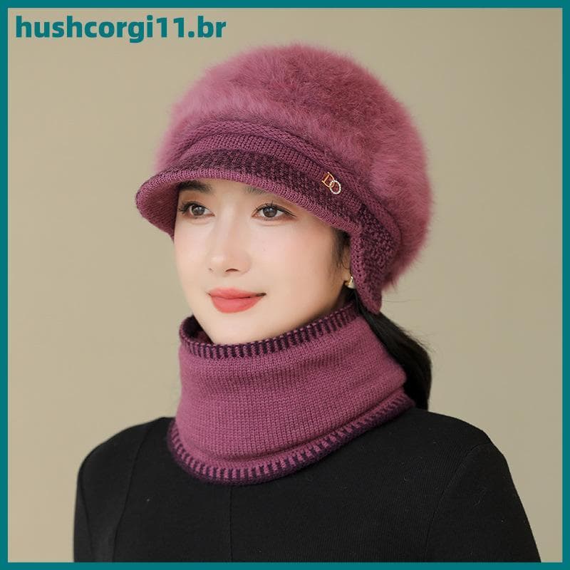 HUSH Outono E Inverno Quente À Prova De Vento Chapéu Simples Boné De Pelúcia Mistura Casual De Malha Presentes BR