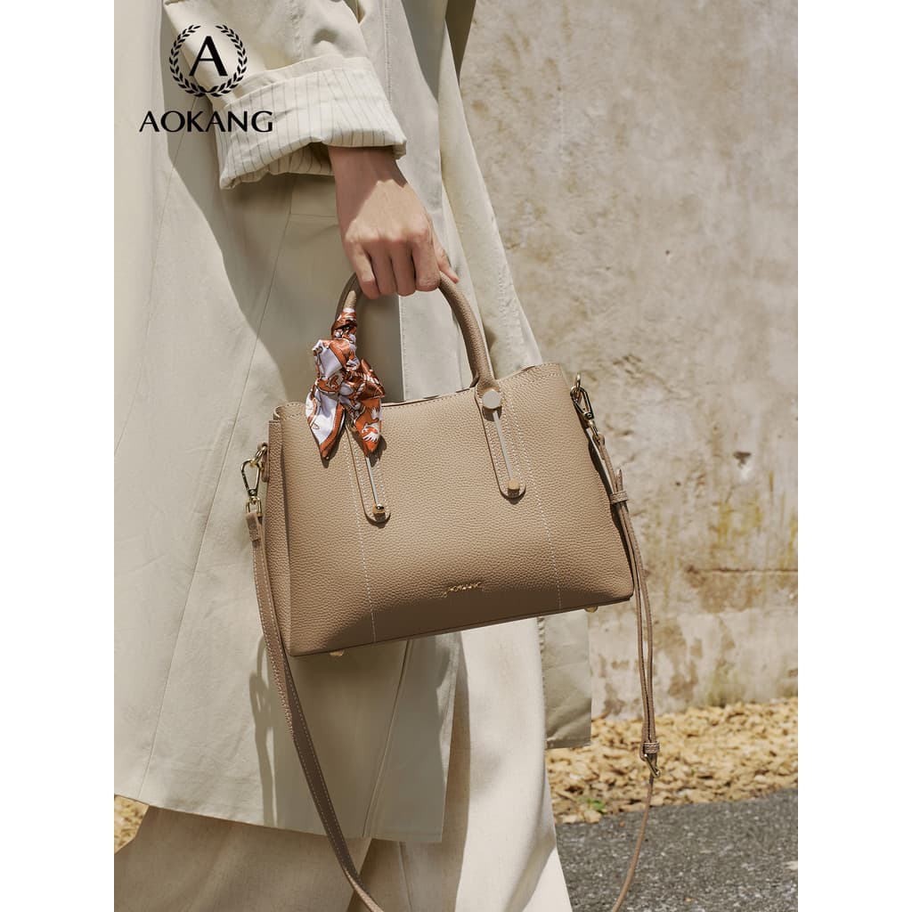 Okcom bolsa feminina 2026 novo estilo mãe bolsa leve luxo couro genuíno bolsa de ombro grande capacidade bolsa mensageir