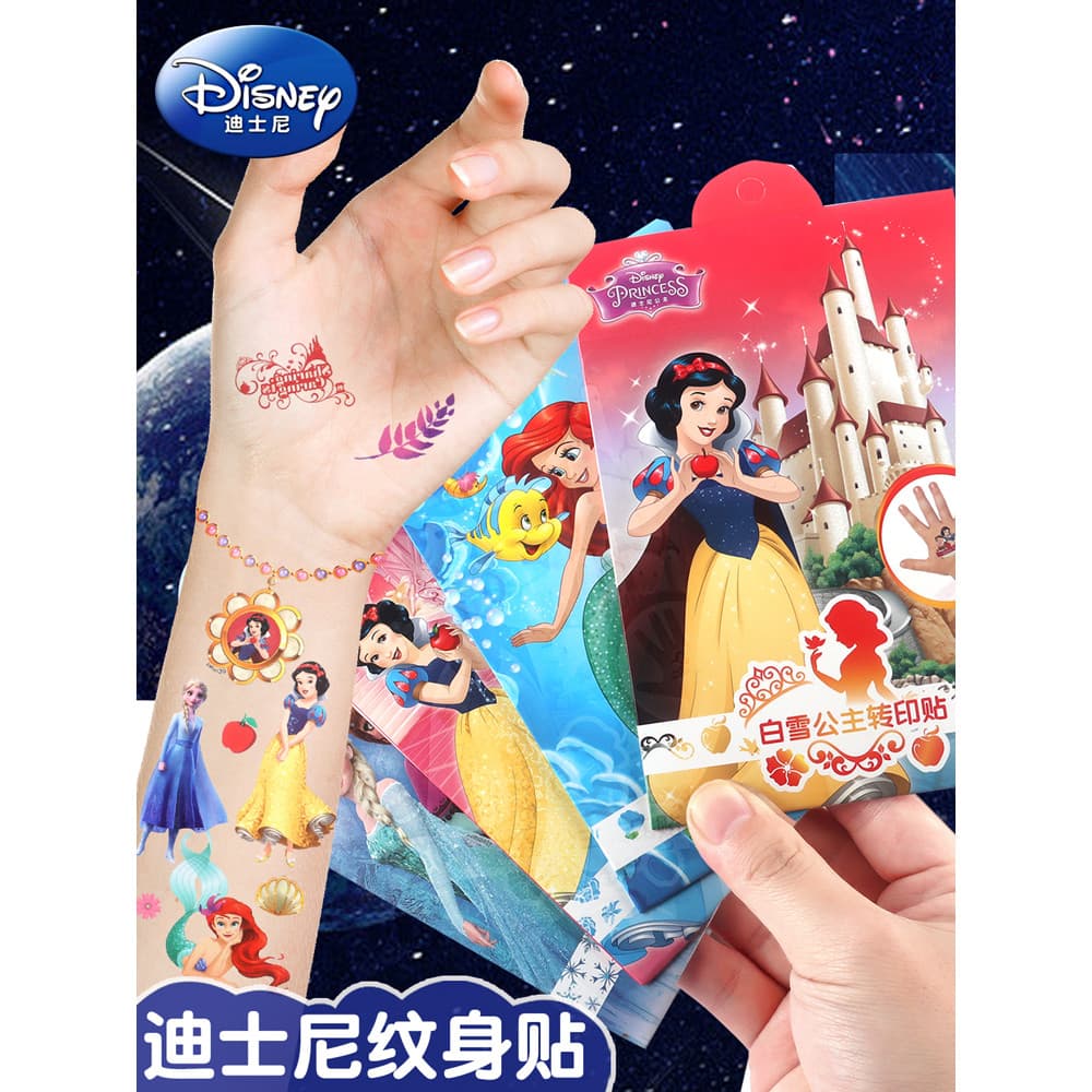 Disney Princess Frozen Princess Elsa Tatuagem Adesivos Crianças Assistem Adesivos de Tatuagem Material Seguro Lavável À