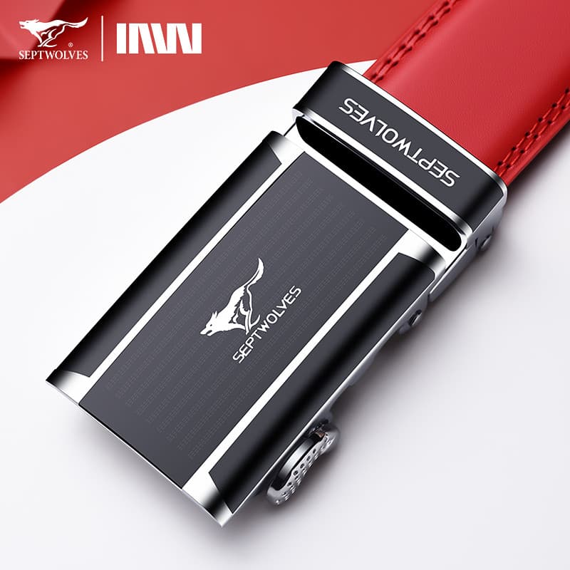 Seven Wolves Masculino Benming Ano Cintos Vermelhos Masculino 2025 Ano da Cobra Cinto Vermelho Cinto de Noivo de Casamen