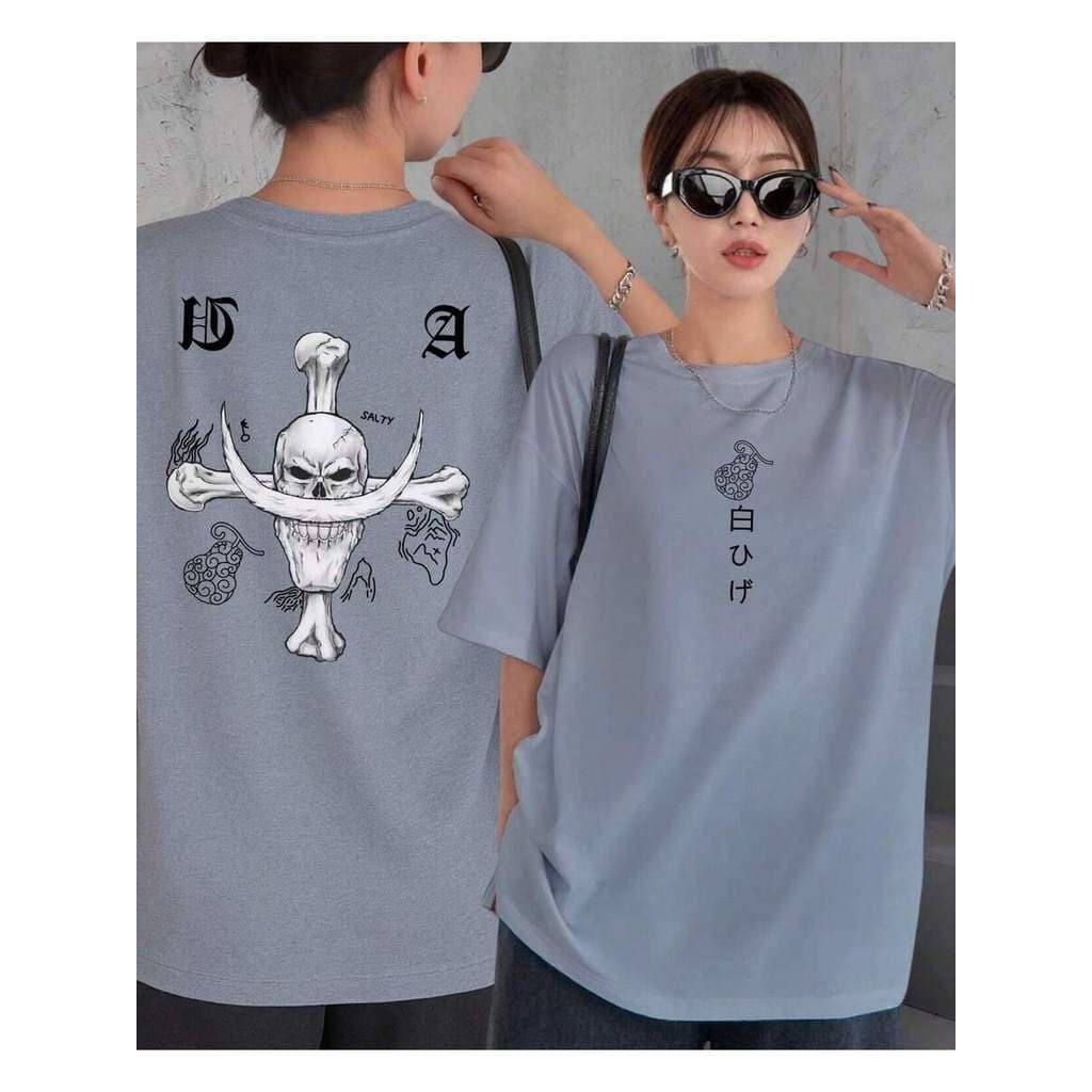 Camiseta Masculina Estampada Barba Branca Anime One Piece Camisa Feminina 100% Algodão Premium