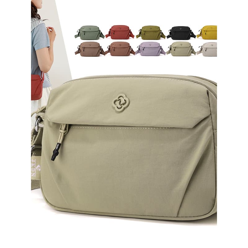 Rosa novo estilo Multi-compartimento Casual bolsa de moedas estilo simples náilon pano mensageiro saco feminino leve All