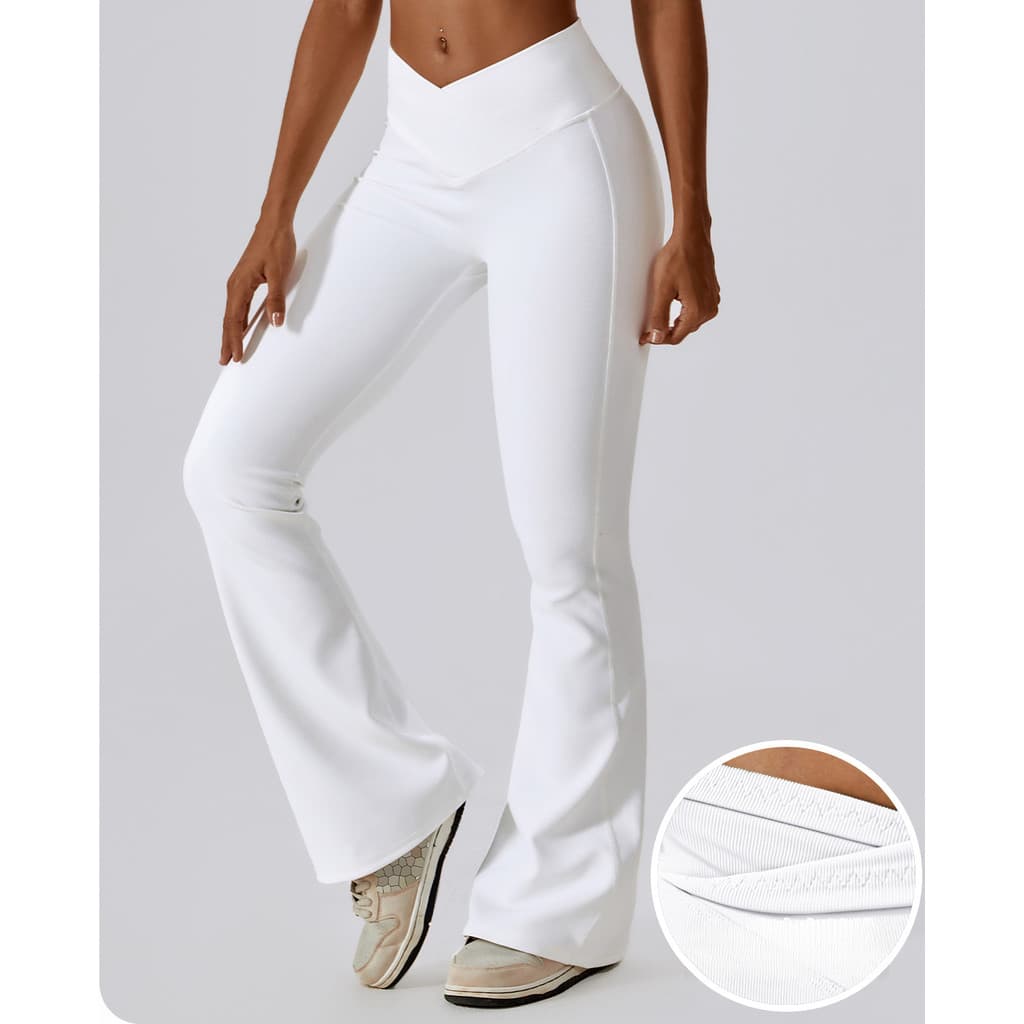 Cruz cintura alta Yoga queimado calças esportivas calças de perna larga Casual Hip Lift Fitness Micro-comprimento calças