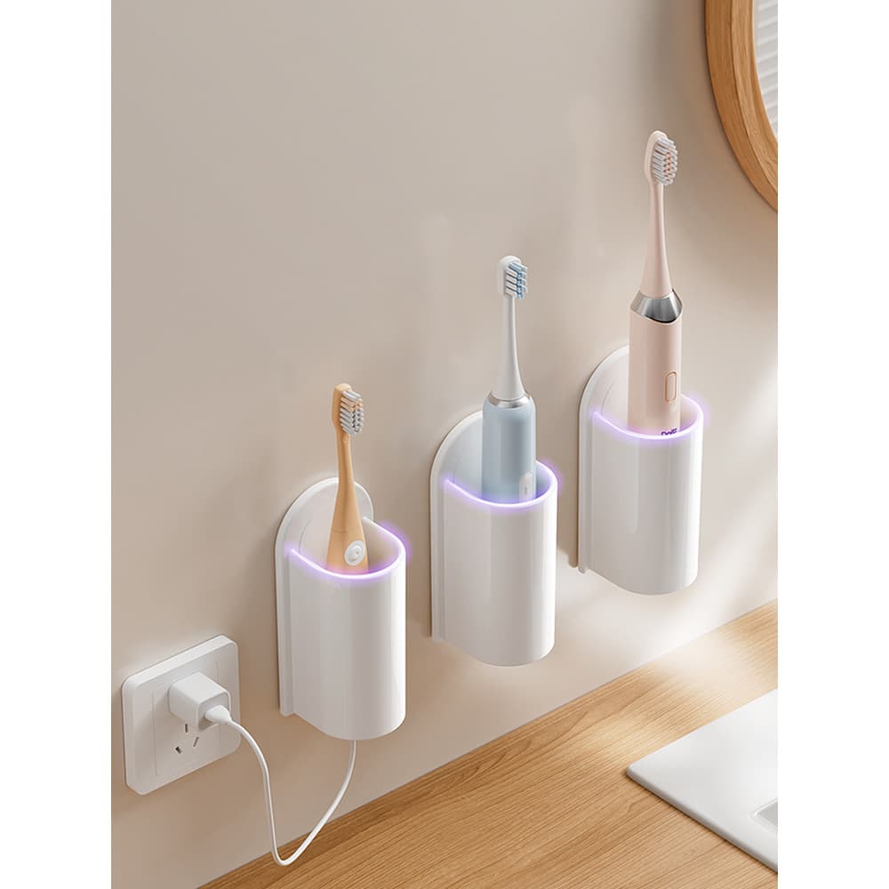 Suporte de escova de dentes elétrica montado na parede cabide de escova de dentes perfurada Base de armazenamento de esc