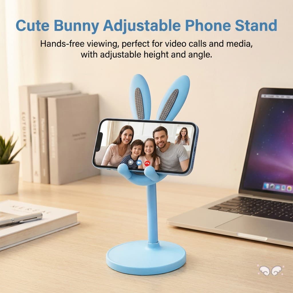 Suporte De Telefone Ajustável De Coelhos Fofos Para Transmissão Ao Vivo De Selfie De Mesa