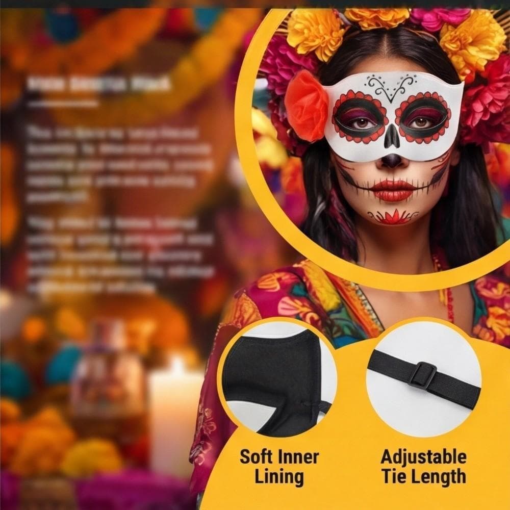 Máscaras De Halloween , Máscara De Glitter Para Cosplay De Festa De Flores Plástico De Veneza