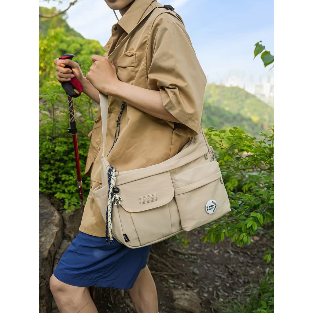 Estilo Casual Multi-bolso saco do mensageiro masculino de grande capacidade leve All-Match estudantes universitários Cl