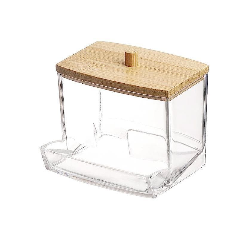 Caixa de cotonetes de plástico transparente quadrada com tampa caixa de plástico Anti-poeira algodão Puff cotonetes tamp