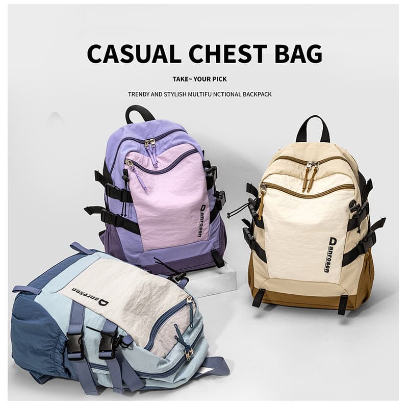 Venda quente leve ao ar livre respirável mochila esportes montanhismo mochila na moda contraste cor Outing mochila de vi