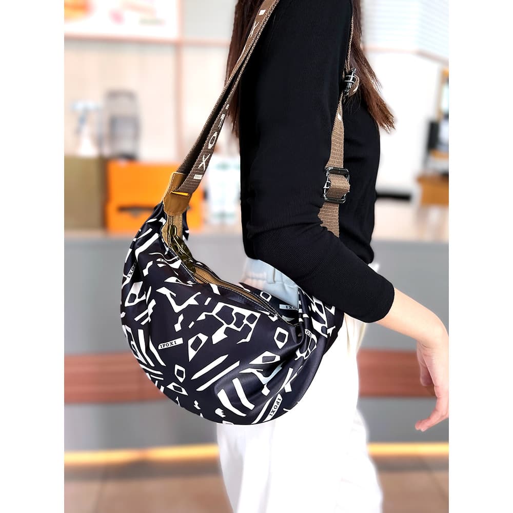 IFOXI Oxford pano mensageiro saco feminino 2025 novo estilo elegante All-Match Retro impresso bolsa de ombro leve à prov