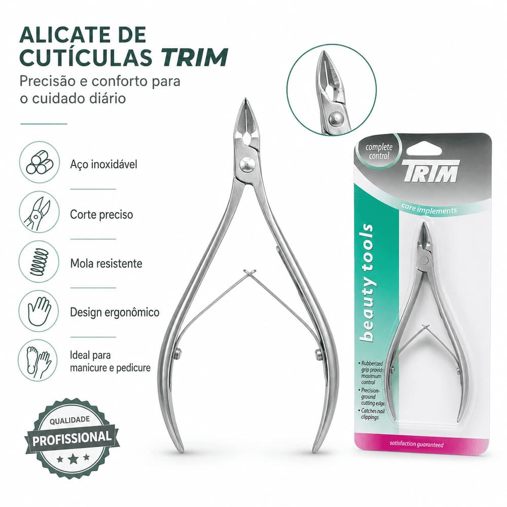 Alicate de Cutículas TRIM Manicure Pedicure