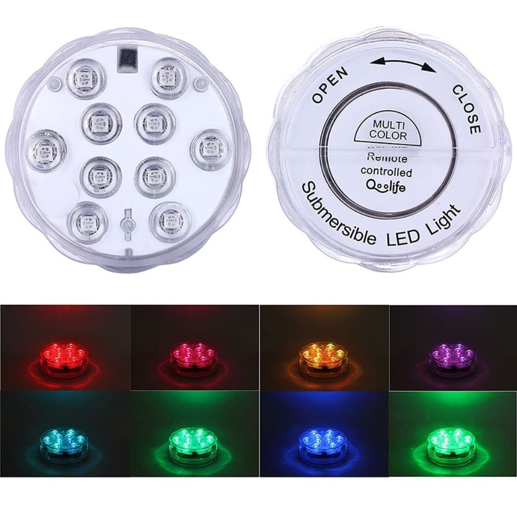 Luz Led Piscina Copo Colorida Controle Ventosa Prova D' Agua Decoração Luxo