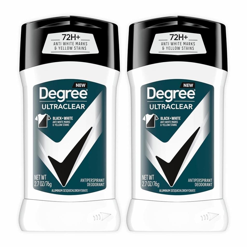 Degree Men UltraClear Desodorante Antitranspirante Preto+Branco, 2 Unidades, Proteção Contra Suor e Odor por 72 Horas, A