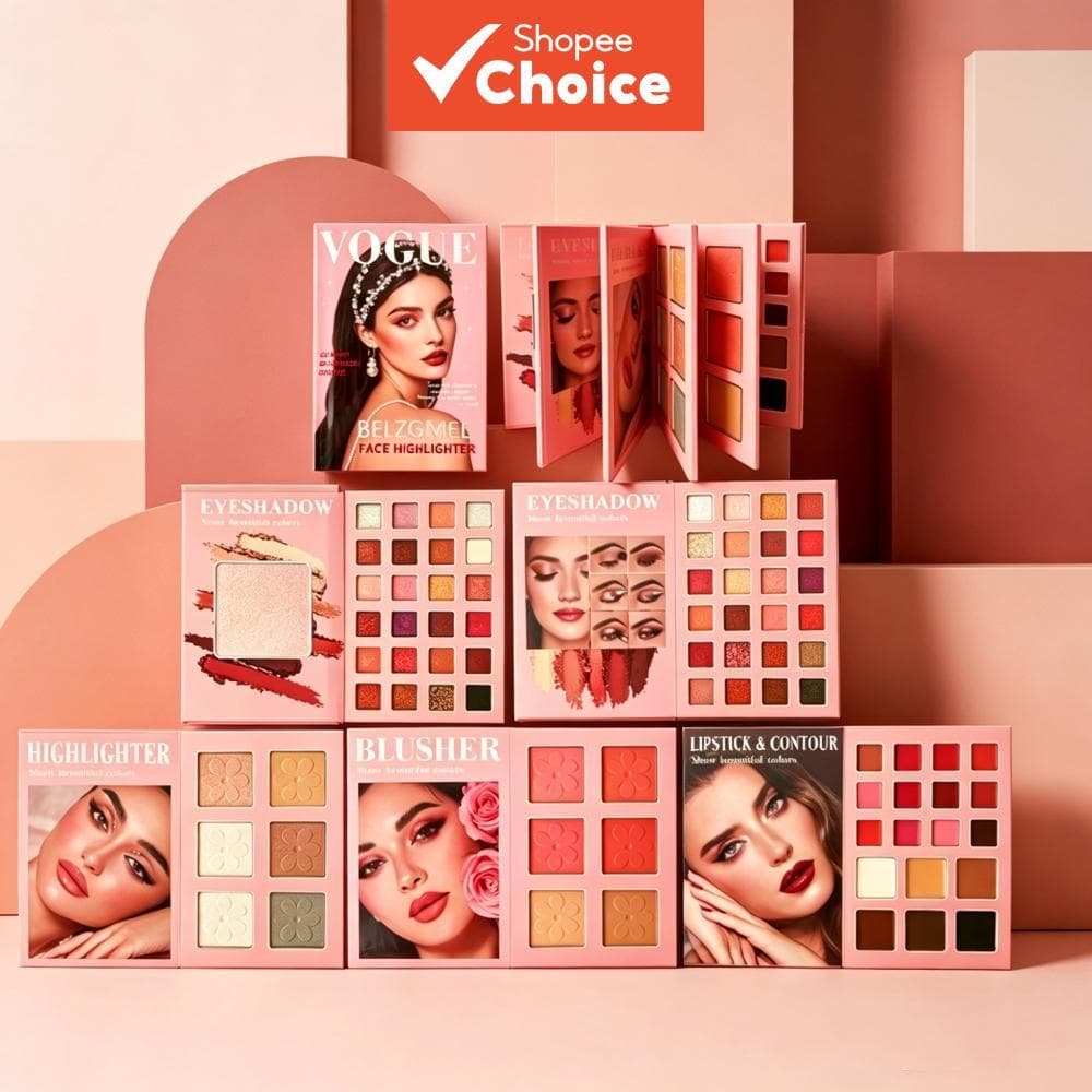 5 Páginas de Paleta de Maquiagem Beauty – 78 Tons para Olhos, Contorno, Brilho Labial, Corretivo, Bochechos & Glow, Tudo