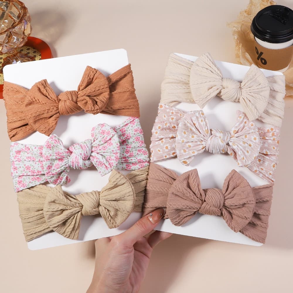 Grande quantidade de tiaras infantis coreanas para meninas, 3 peças/conjunto, tiaras elásticas, tiaras para bebês recém-