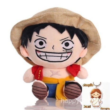 Novidade - Luffy de Pelúcia 20cm - One Piece Roronoa Zoro Nami Sanji Usopp Shanks Tony Chopper Brinquedo Crianças Presen