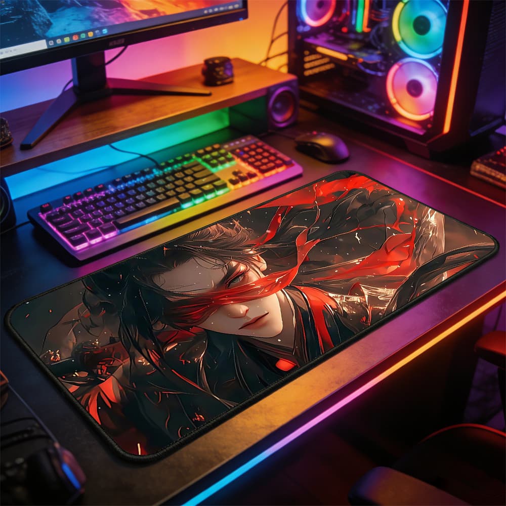 Mouse Pad Longo 80x30cm Diversos Modelos de Espadachins de Fantasia Oriental Proteção de Mesa para Teclado e Mouse PC