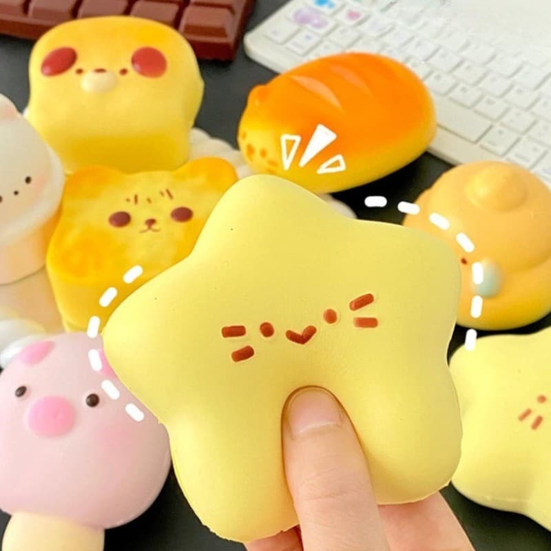Squishy Bonito Filhote De Cachorro Pão Espremer Brinquedos Macio Simulado Comida Anti Estresse Lento Subindo Aliviar O B