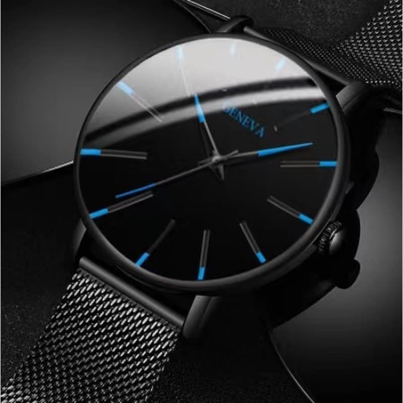 Nova liga relógio masculino simples moda masculina relógio feminino decoração malha cinto moda minimalista relógio de qu