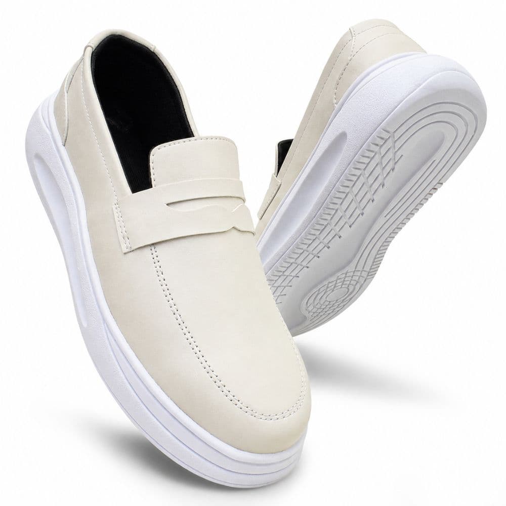 Mocassim Masculino Casual Solado Plataforma Confortável Slip On Premium