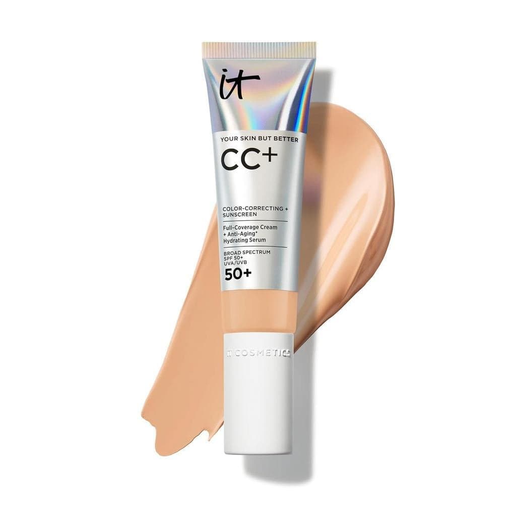 A Base de Cobertura Total ITCoeticsCC+ possui proteção solar SPF50+, propriedades de correção de cor e essência hidratan