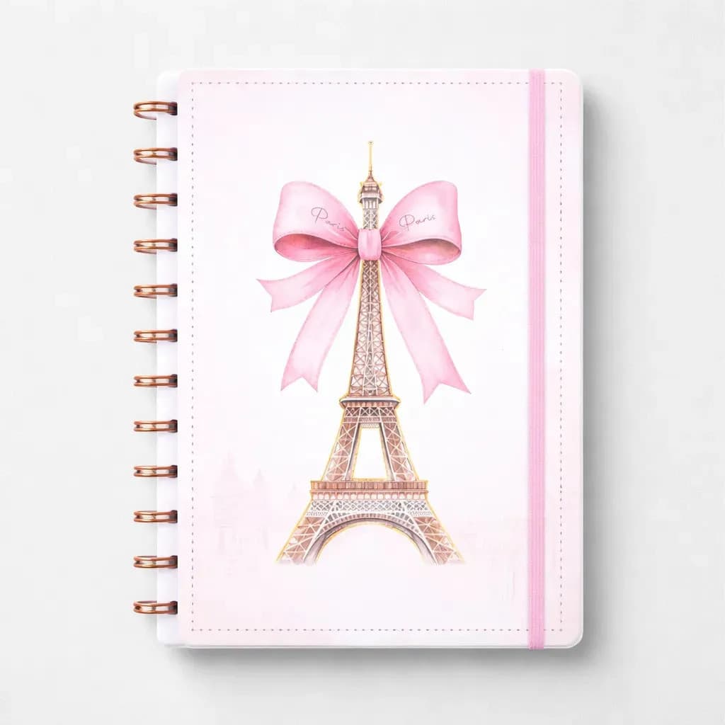 Caderno Inteligente Reposicionável - Capa Dura Médio M Rosa Paris Diskô Reposicionável Caderno Inteligente Rosa-claro