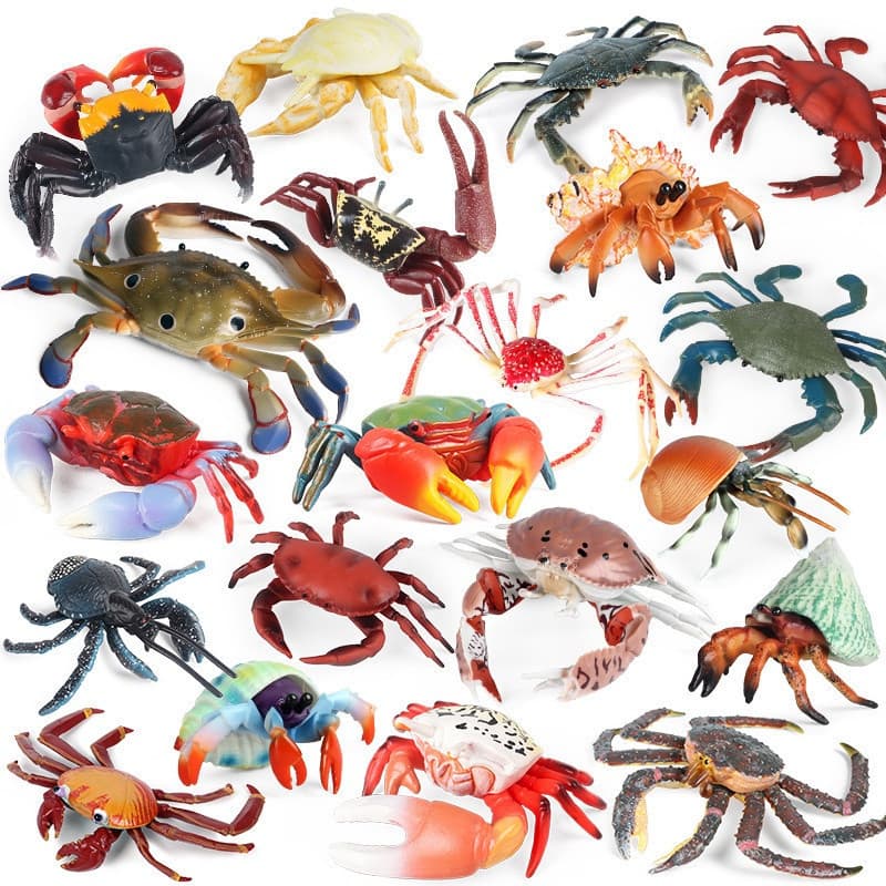 Simulação Ocean Sea Life Animais Modelo Caranguejo Figuras de Ação Brinquedo Cake Toppers Coleção Jouet Kids Gift