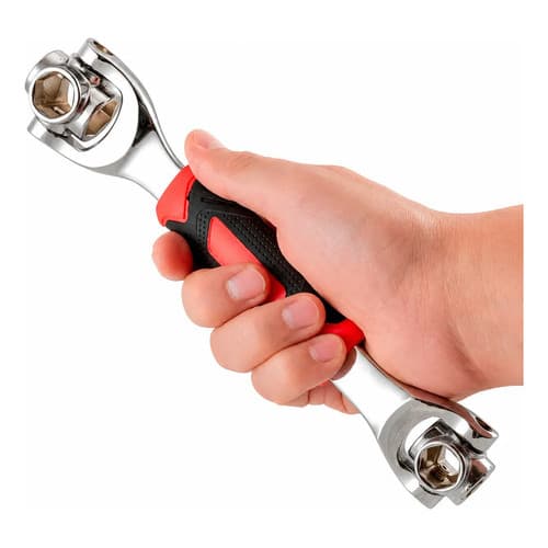 Chave Soquete 8 Em 1 Sextavada 12-19mm Giro 360° Aço Carbono Preto Jogo de Chave Combinada Sextavada Cromo Original