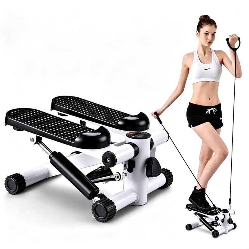Mini Stepper Portátil Com Elástico Display LCD Simulador Passos Em Casa Fitness Perno​ rbg