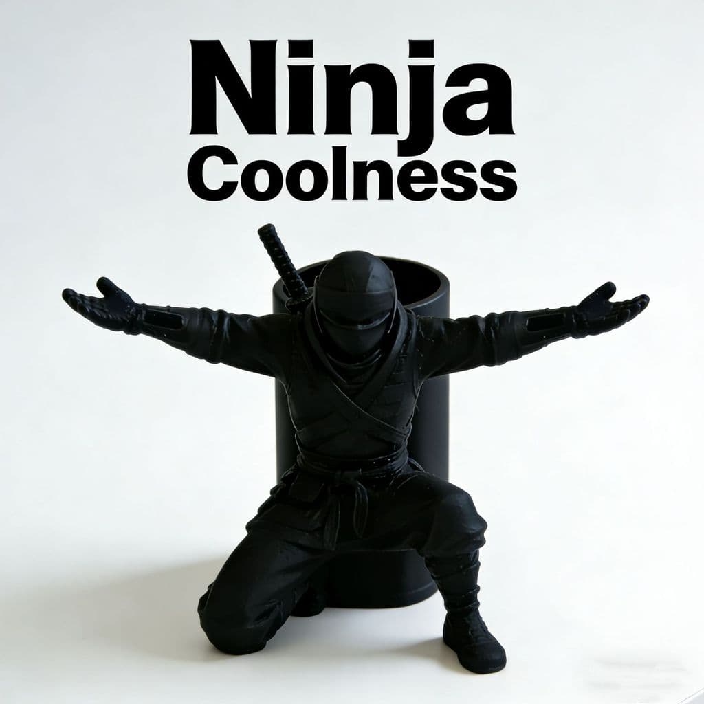 Porta-Lápis Ninja Impresso Em 3D , Organizador De Mesa Criativo Para Material Escolar E De Escritório