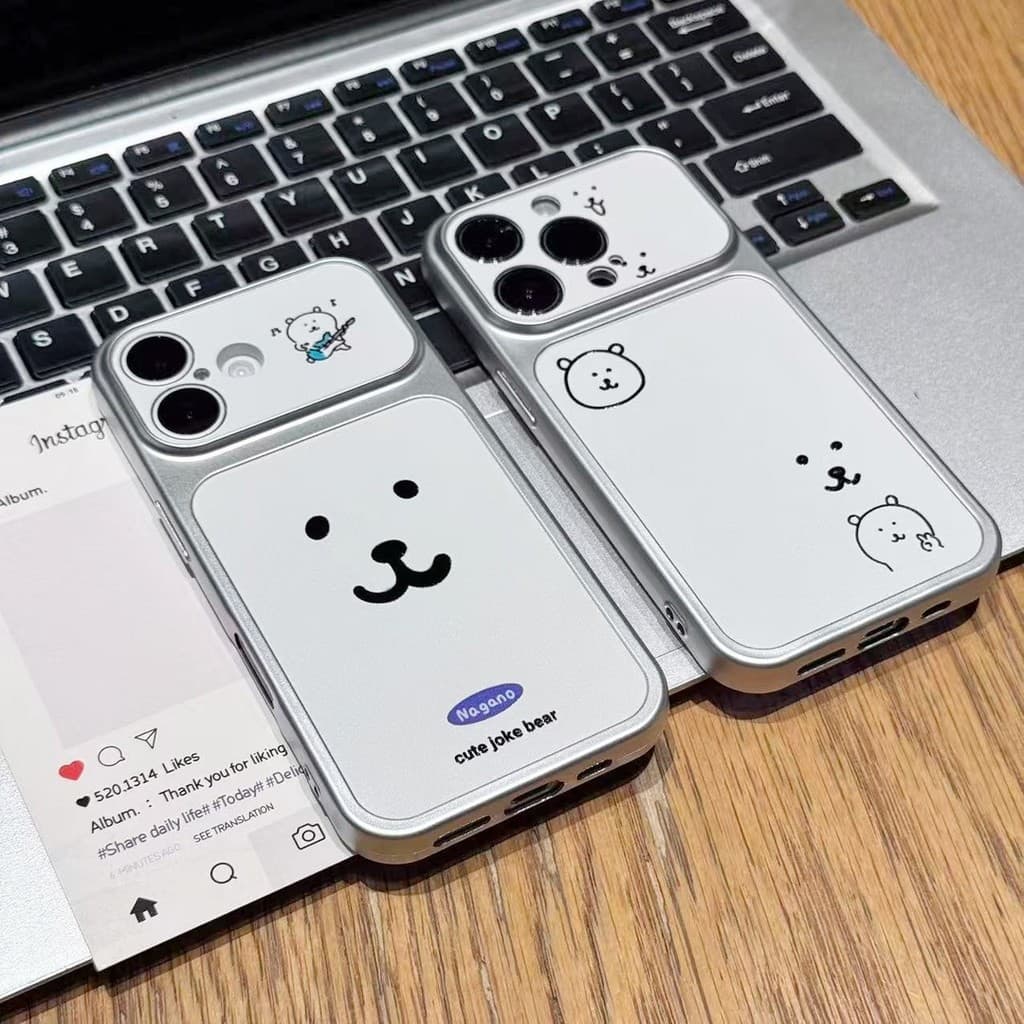 Capa de Telefone com Design de Urso Auto-depreciativo para iQOO Z11 Z11X Z10X Z10R Z9X Z9 Turbo Plus Z7 Z7i Z6 Lite Pro