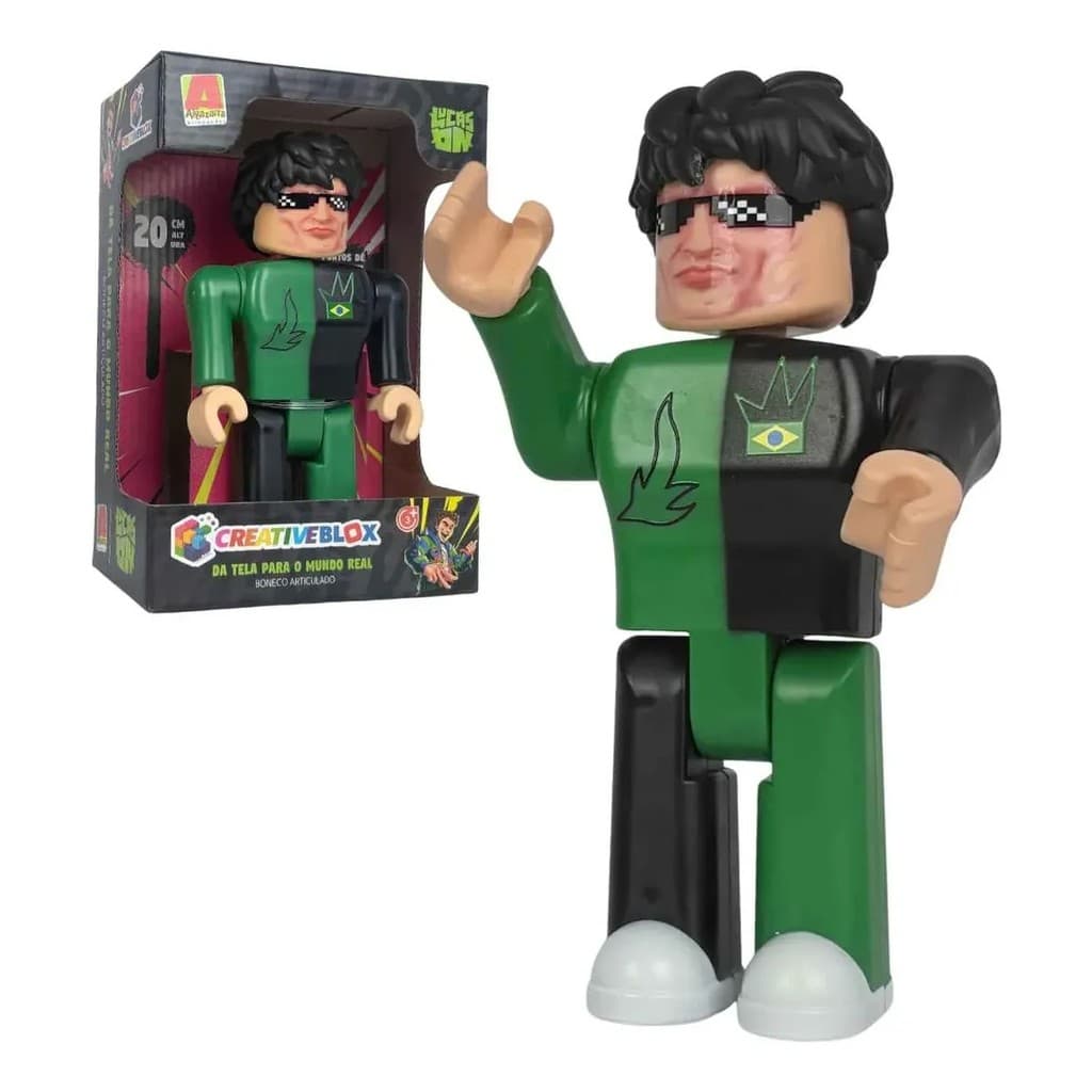 Boneco Lucas Clash On 20Cm Oficial Articulado Gamer Youtuber