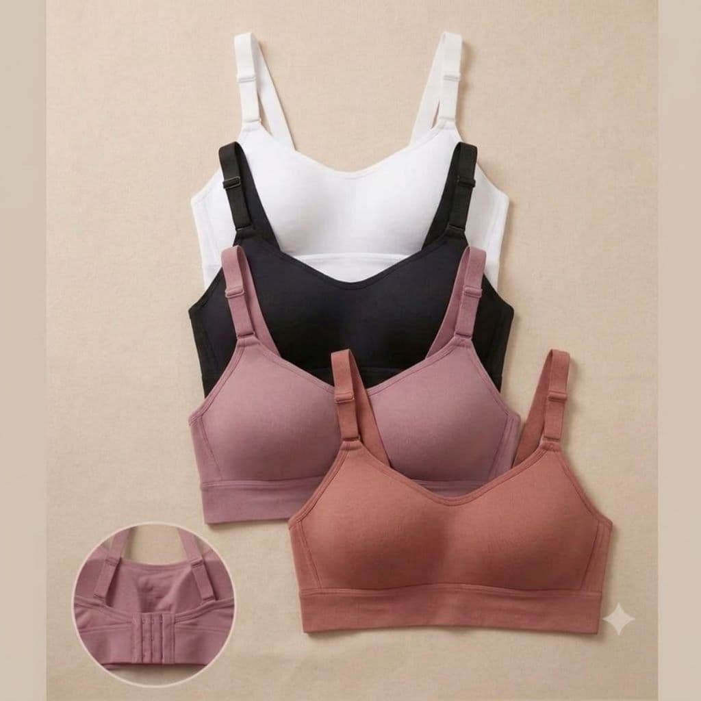 Kit 4 TOP Fitness feminino, Alças finas e Ajustaveis Fecho Traseiro,Bojo removivel