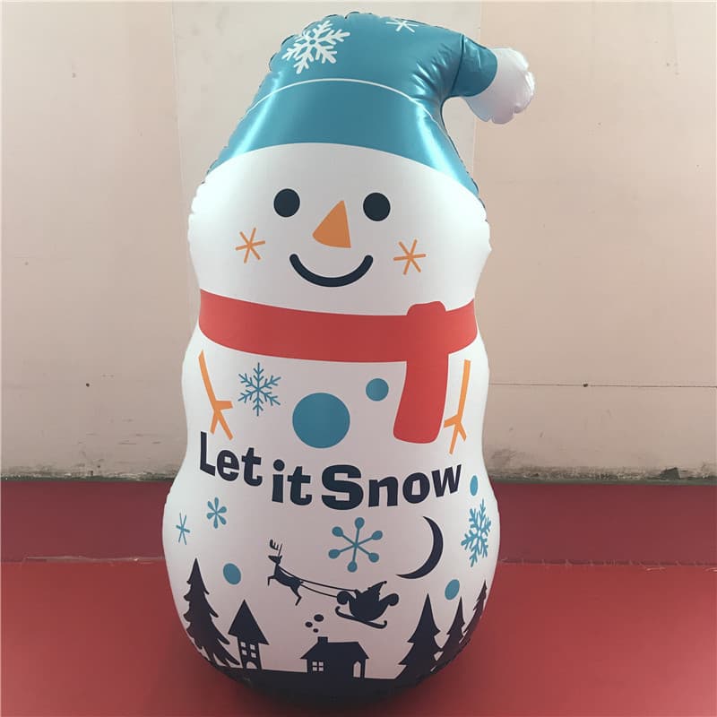 Boneco de Neve Inflável de PVC, Suprimentos de Natal Infláveis, Coluna de Boxe Inflável em Forma de Ovo WDWR