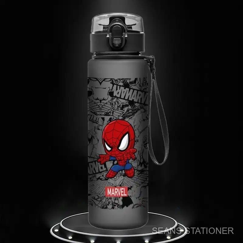 Copo de água do Homem-Aranha, tema dos Vingadores, com alça para crianças, garrafa térmica, 560 ml, feito de plástico, c